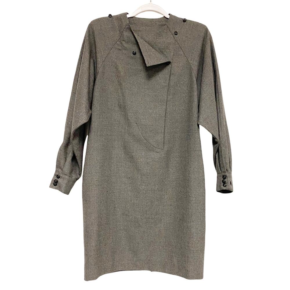 Vintage Timmi Womens Size 4 Gray Lambswool Long Sleeve Italy Dress